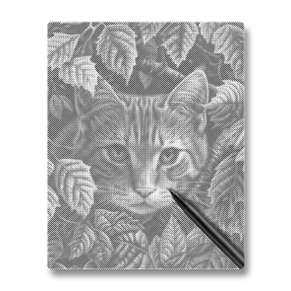 Leaves and Cat - Dot Painting