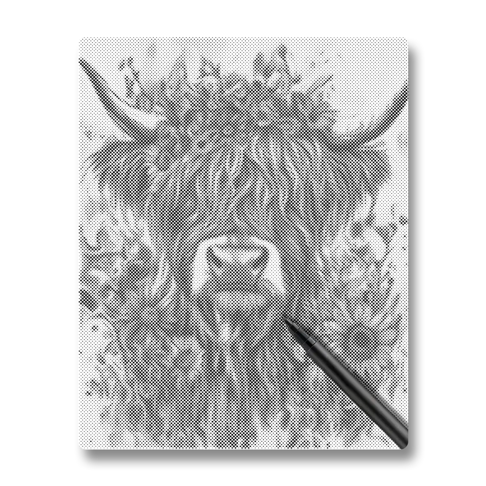 Highland Cattle - Dot Painting