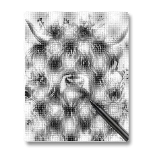 Highland Cattle - Dot Painting