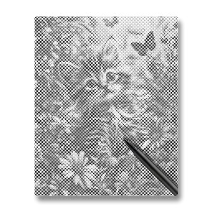 Garden Kitten - Dot Painting