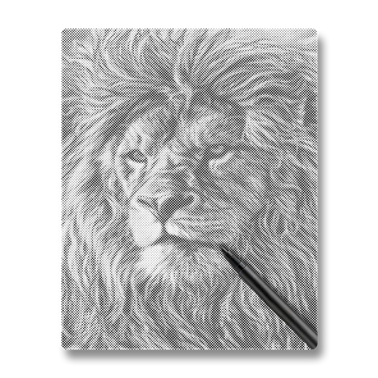 Giant African Lions - Dot Painting