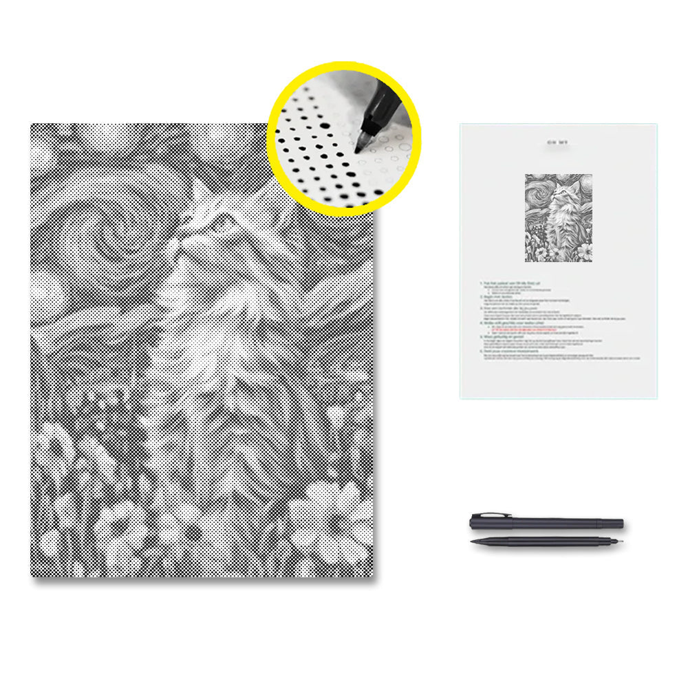 Starry Night Cat - Dot Painting