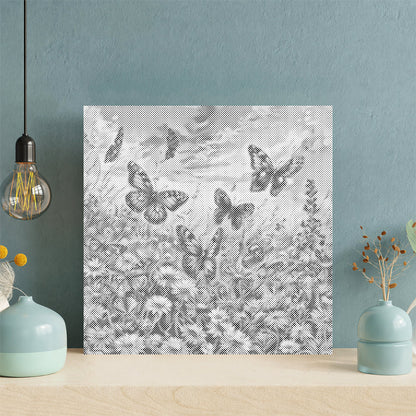 Butterfly In The Flowers - Dot Painting