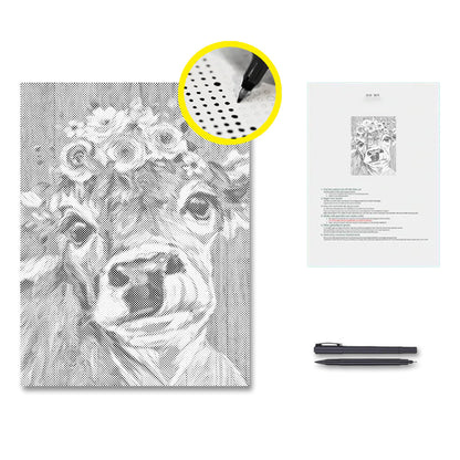 Cow Flower - Dot Painting