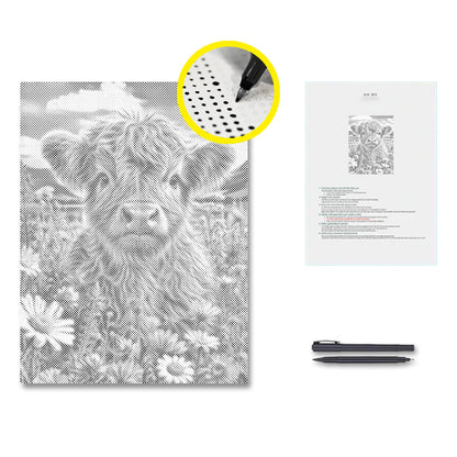 Meadow Highland Calf - Dot Painting