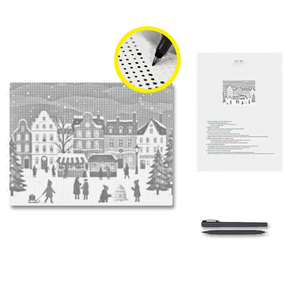 Christmas Market Village - Dot Painting