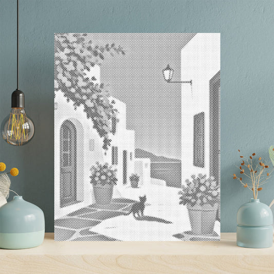 Santorini Stroll - Dot Painting