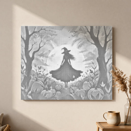 Witch Silhouette - Dot Painting