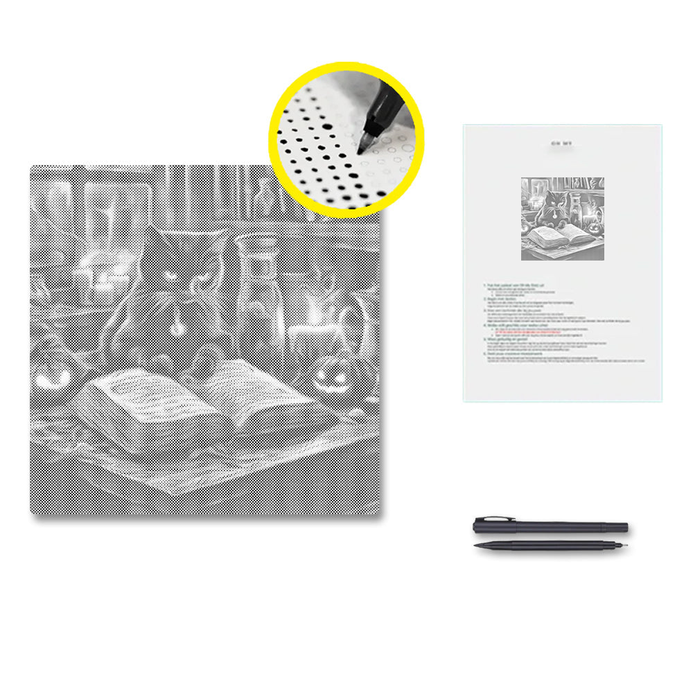 Cat Sitting Beside - Dot Painting