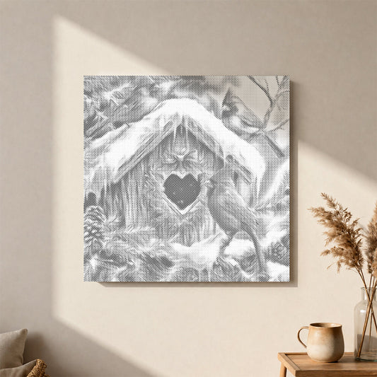 Charming Winter Scene - Dot Painting