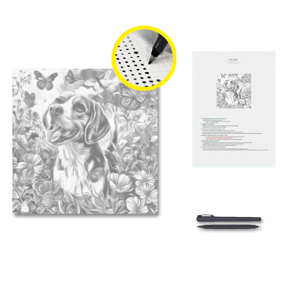 Happy Country Dog - Dot Painting