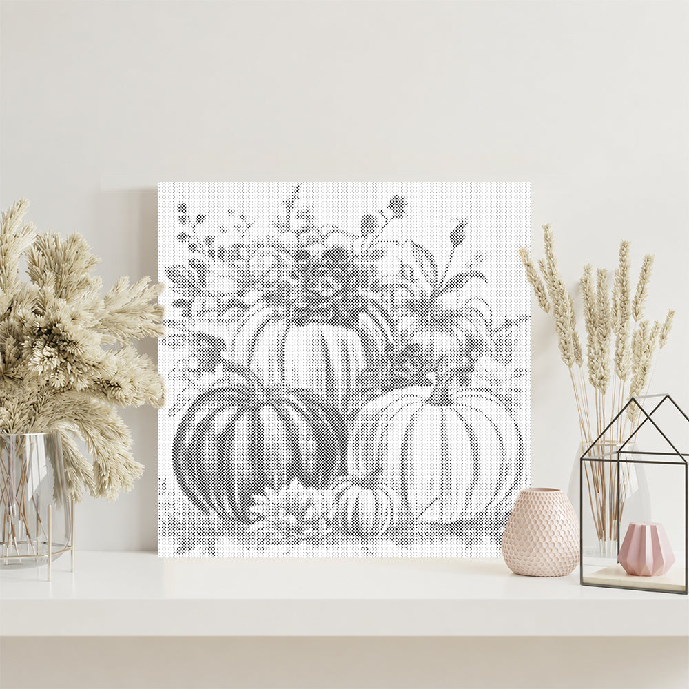 Pumpkins and Florals - Dot Painting