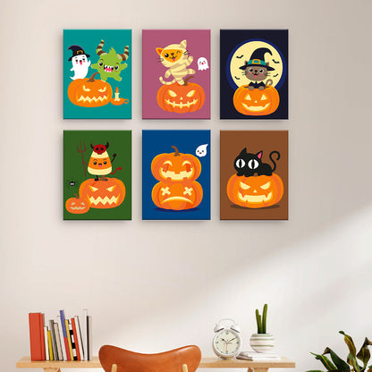 Halloween Cats and Pumpkins