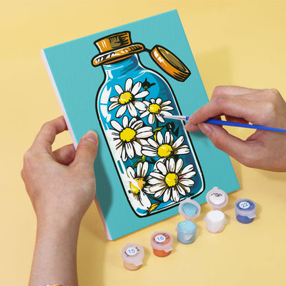 Bottle and flowers (Set of 6)